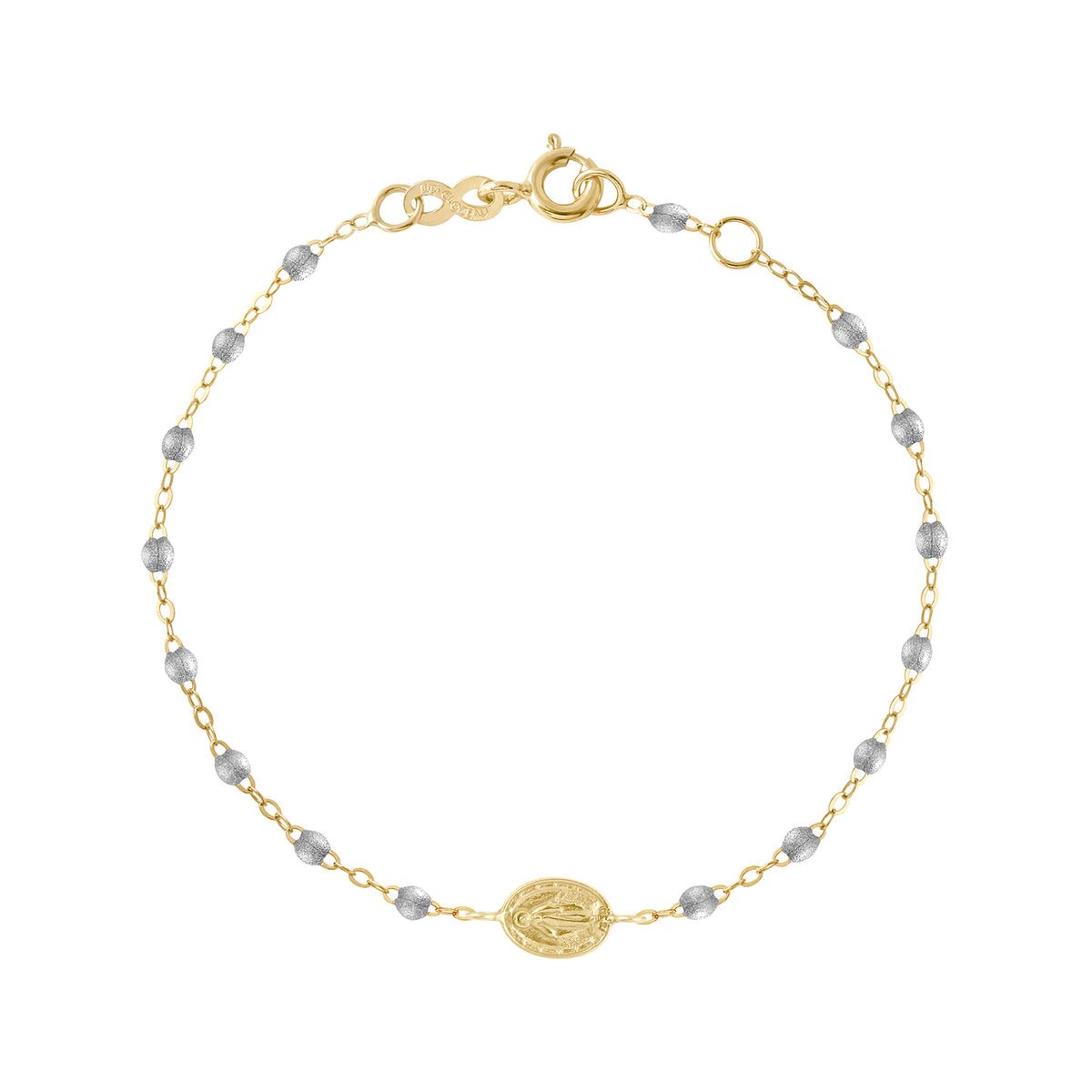 短期出品‼️GIGI Vintage chain bless Madone Charm Classic Gigi Silver bracelet, Yellow Gold, 6.7