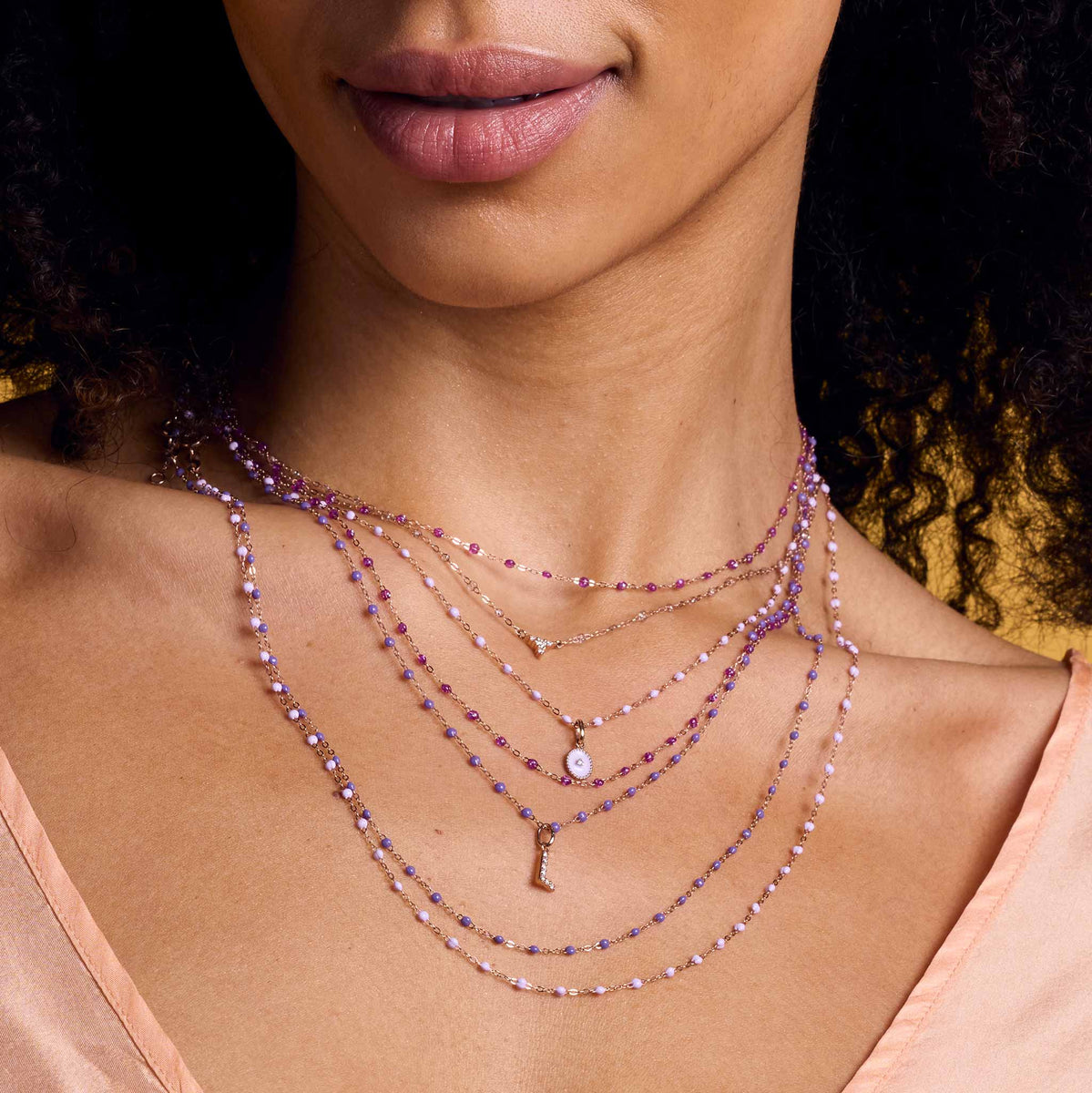 Classic Gigi Galaxy Necklace, Yellow Gold, 17.7