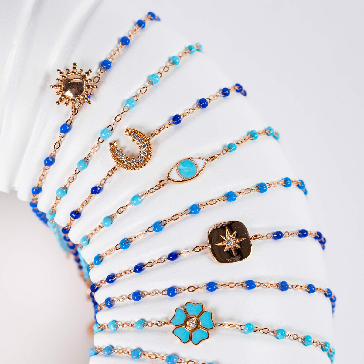 Sun Classic Gigi Blue bracelet, Yellow Gold, 6.7