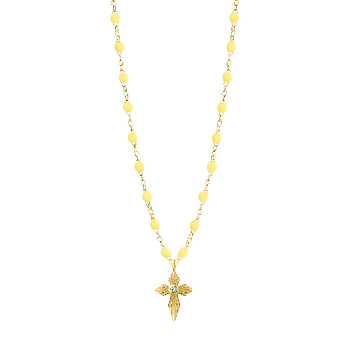 Croix Lumière Mimosa Diamond Necklace, Yellow Gold, 16.5