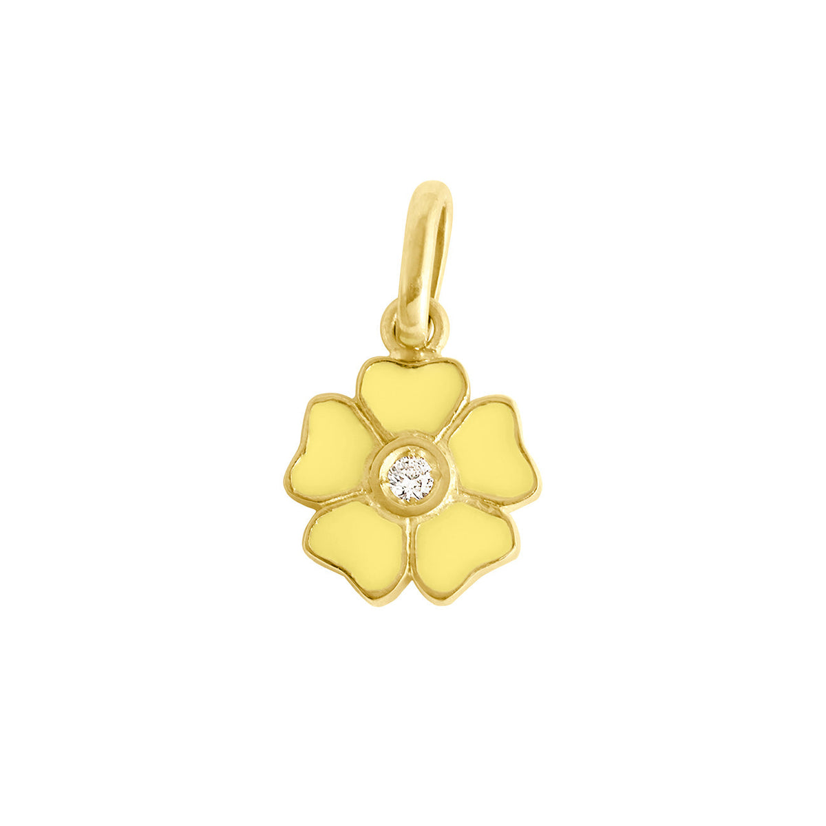 Flower Mimosa diamond pendant, Yellow Gold | Gigi Clozeau - Luxury