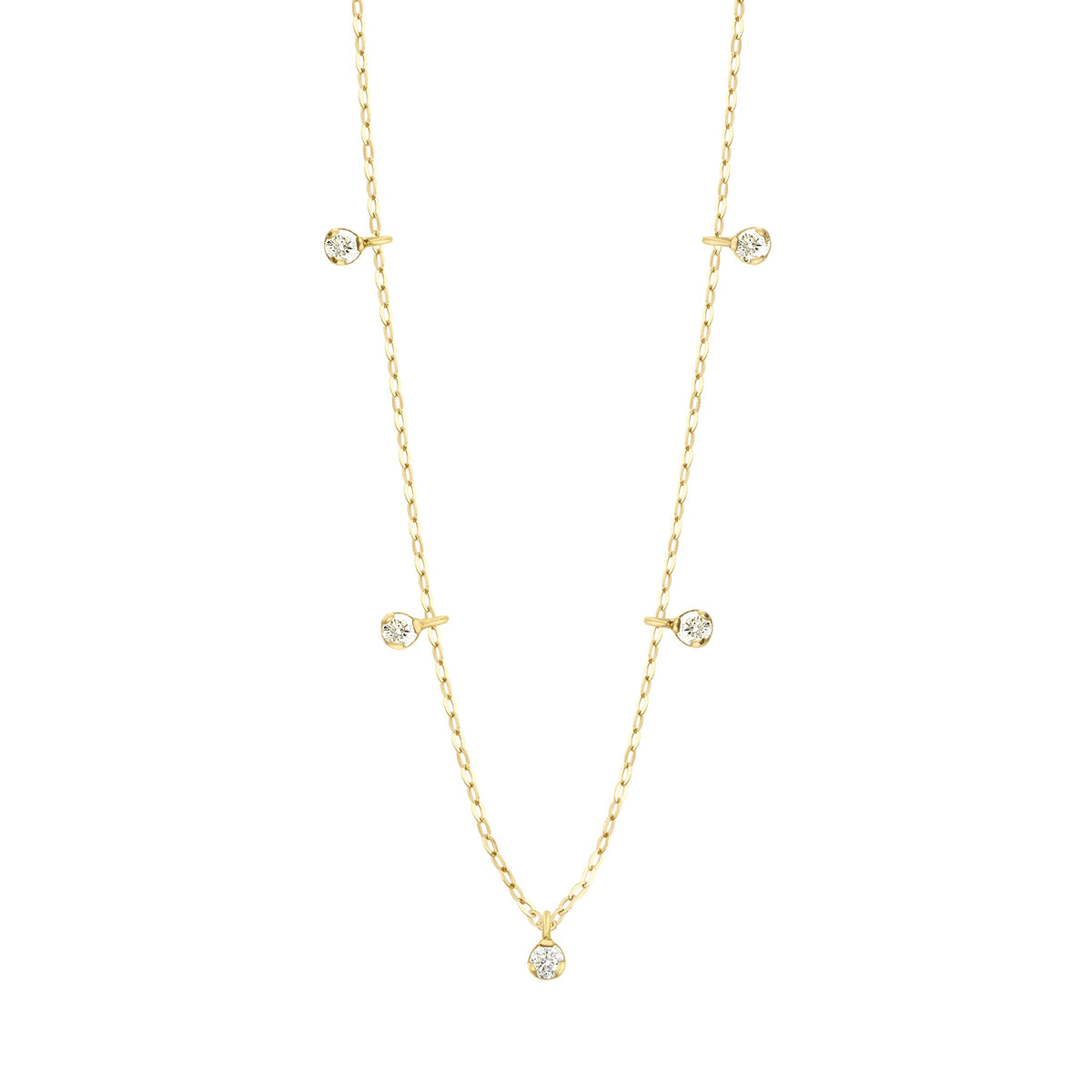 Pure Gigi Suprême 5 Diamond Necklace, Yellow Gold, 17.7