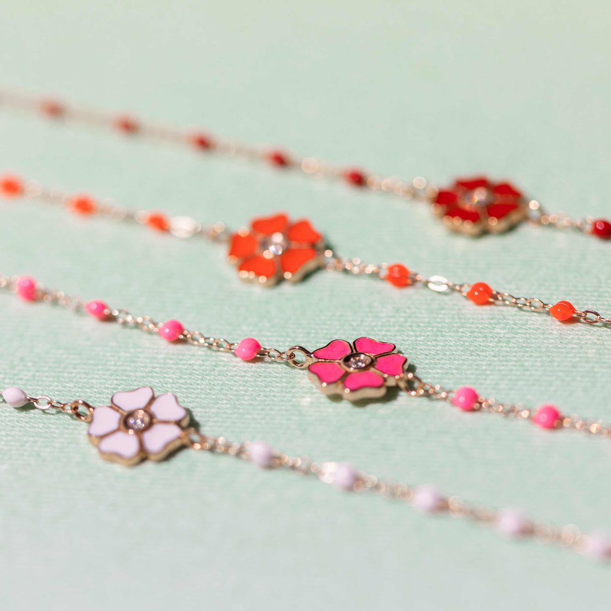 Pink Flower Bracelet