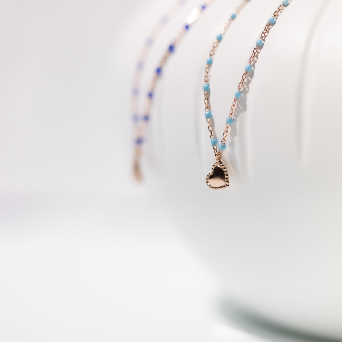 Lucky Heart Mini Gigi Turquoise necklace, Rose Gold, 15.7