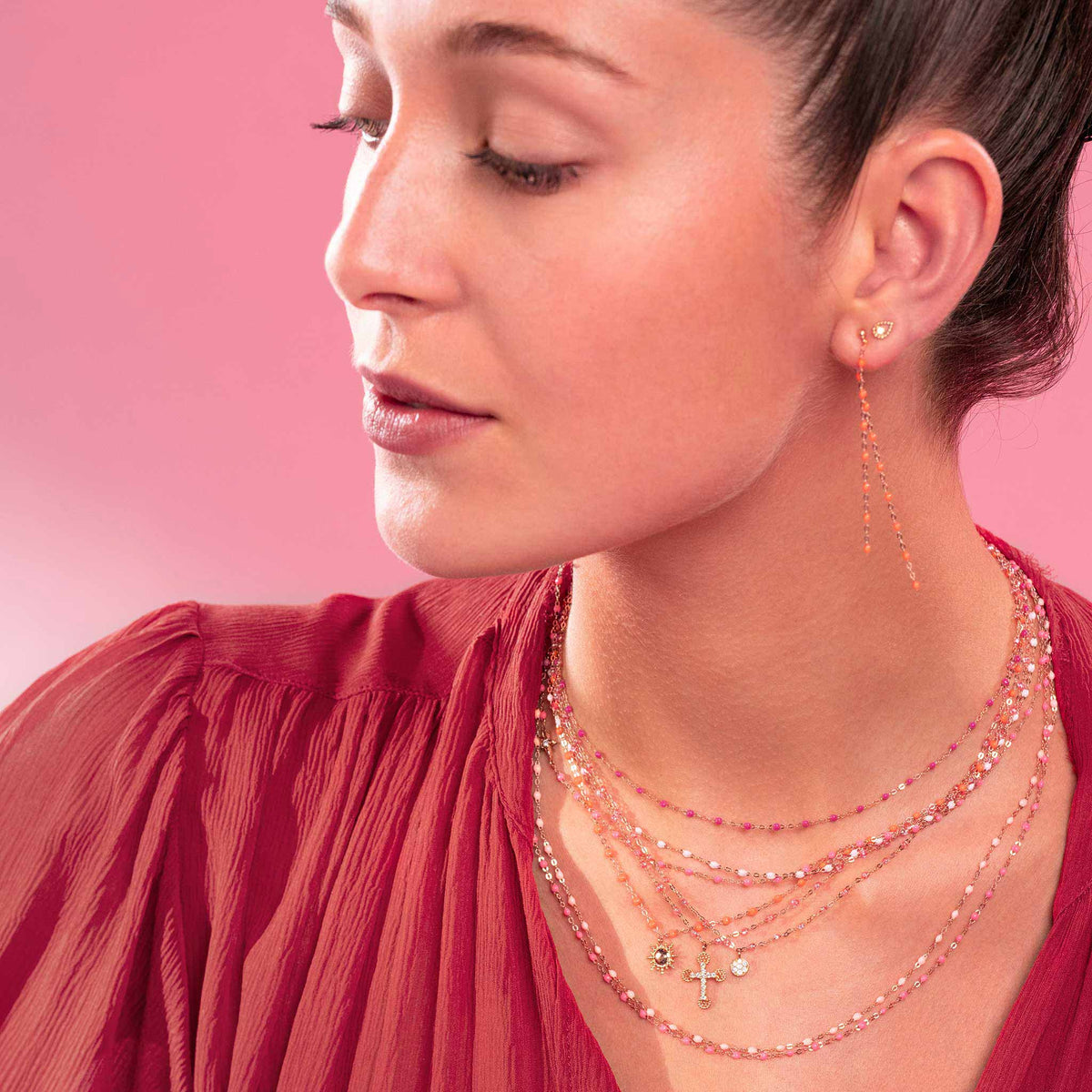 gigi ゴールドラインネックレス　Gold line necklace 14K 