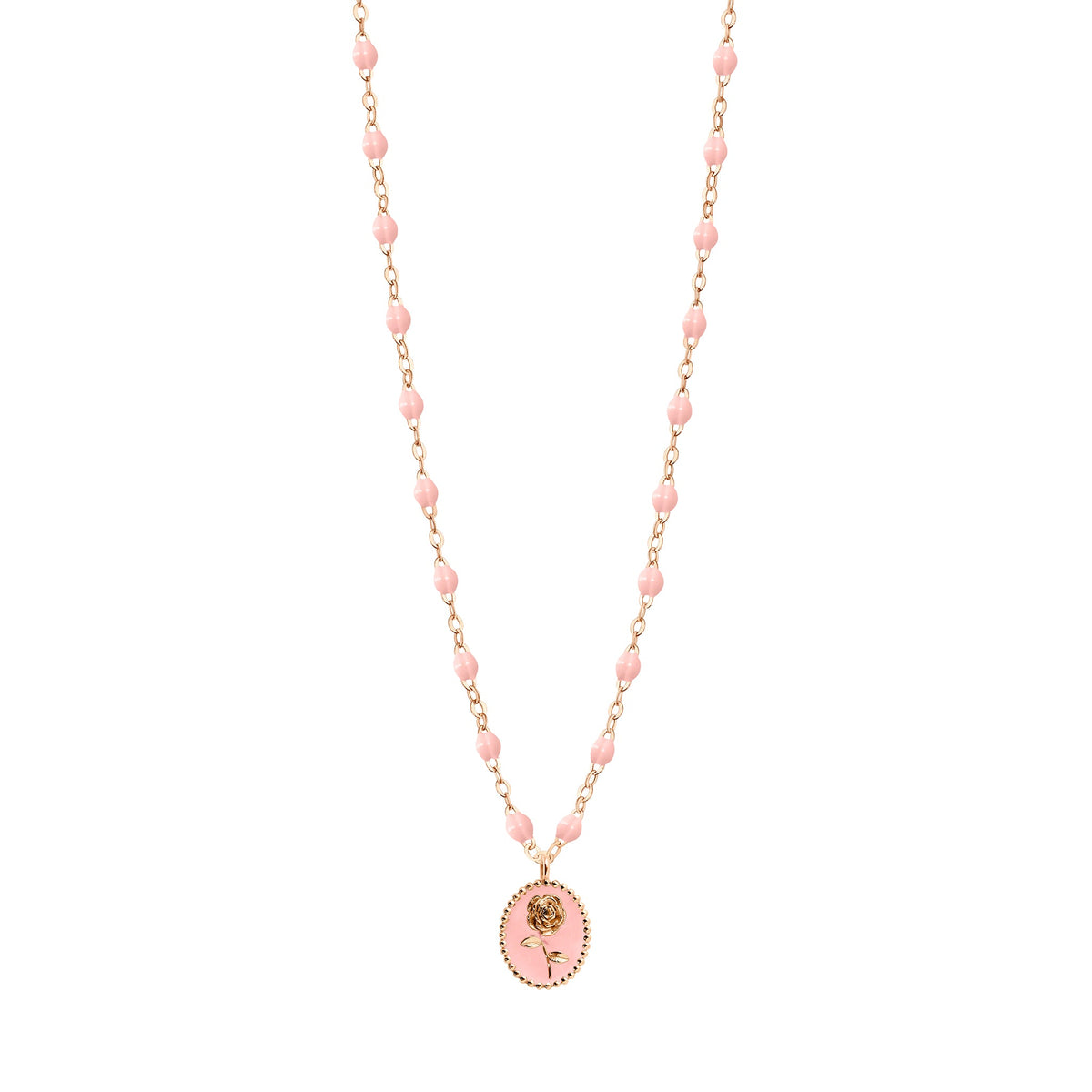 Baby Pink Rose Necklace, Rose Gold, 16.5