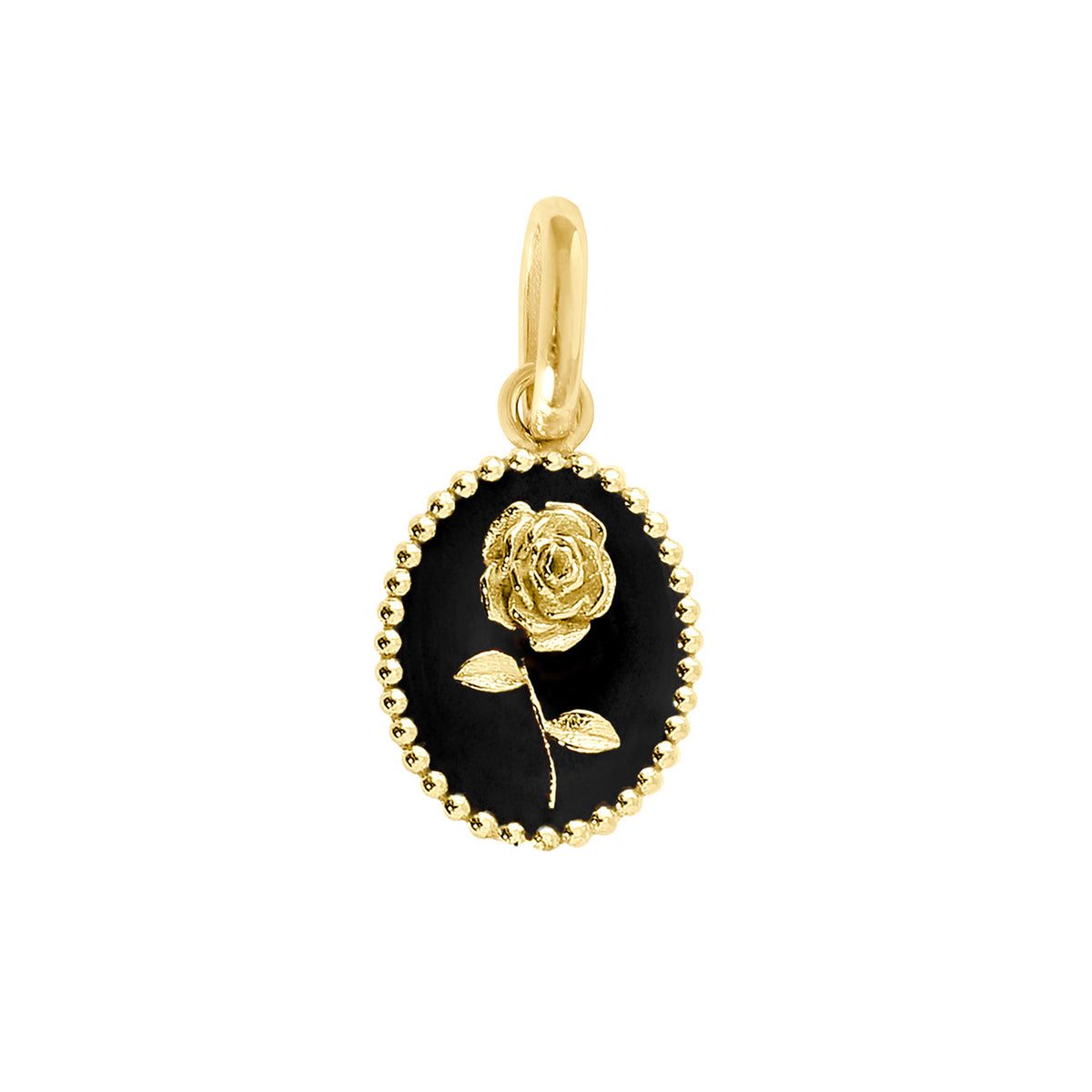 Black Rose Pendant, Yellow Gold – Gigi Clozeau Jewelry
