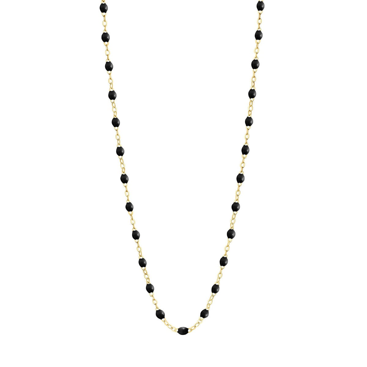 Classic Gigi Black necklace, yellow gold, 16.5