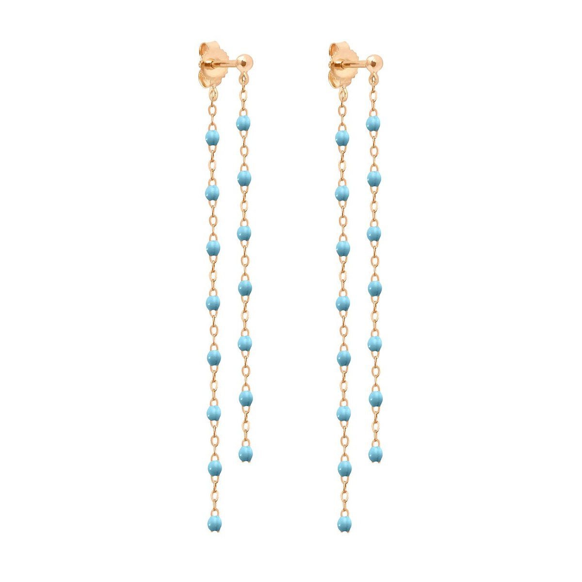 Classic Gigi dangling Turquoise earrings, Rose Gold – Gigi Clozeau