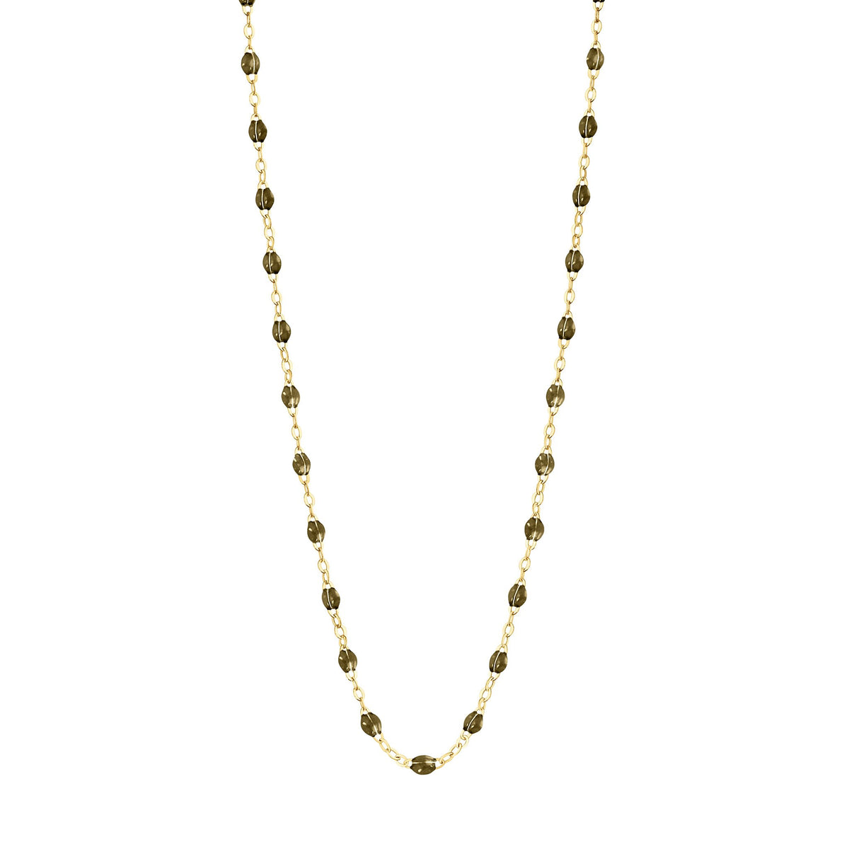 Classic Gigi Khaki necklace, Yellow Gold, 19.7