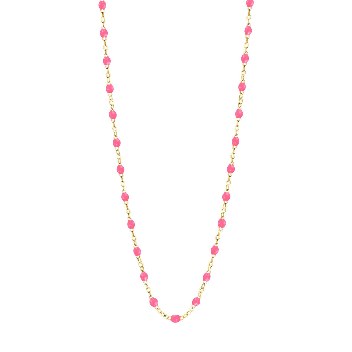 Classic Gigi Pink necklace, yellow gold, 16.5