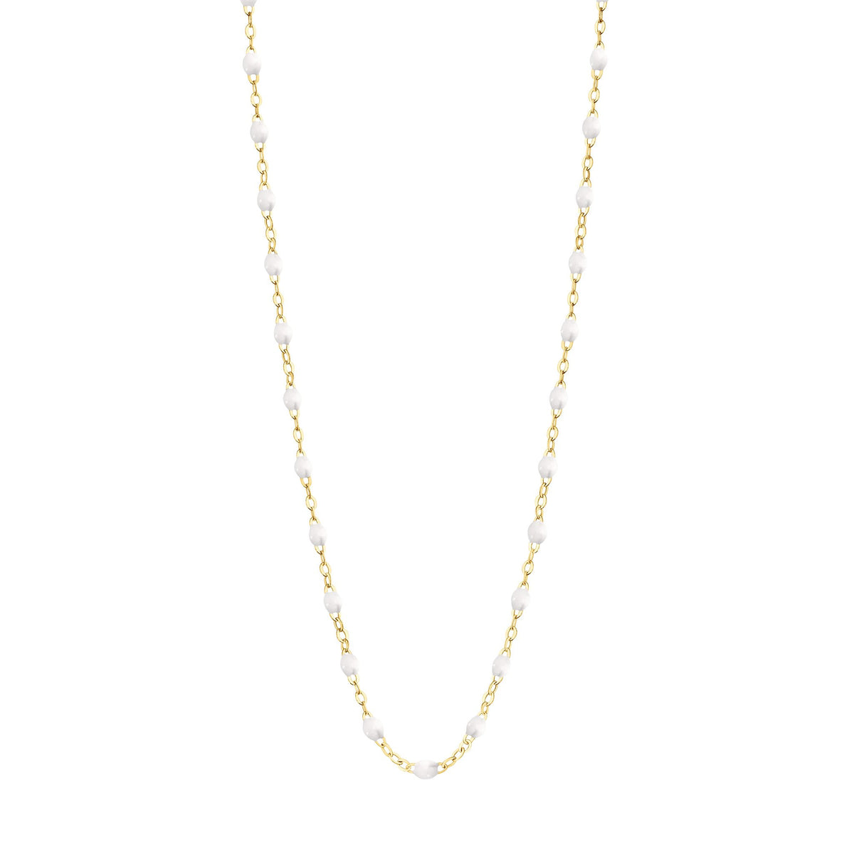 Classic Gigi White necklace, yellow gold, 16.5