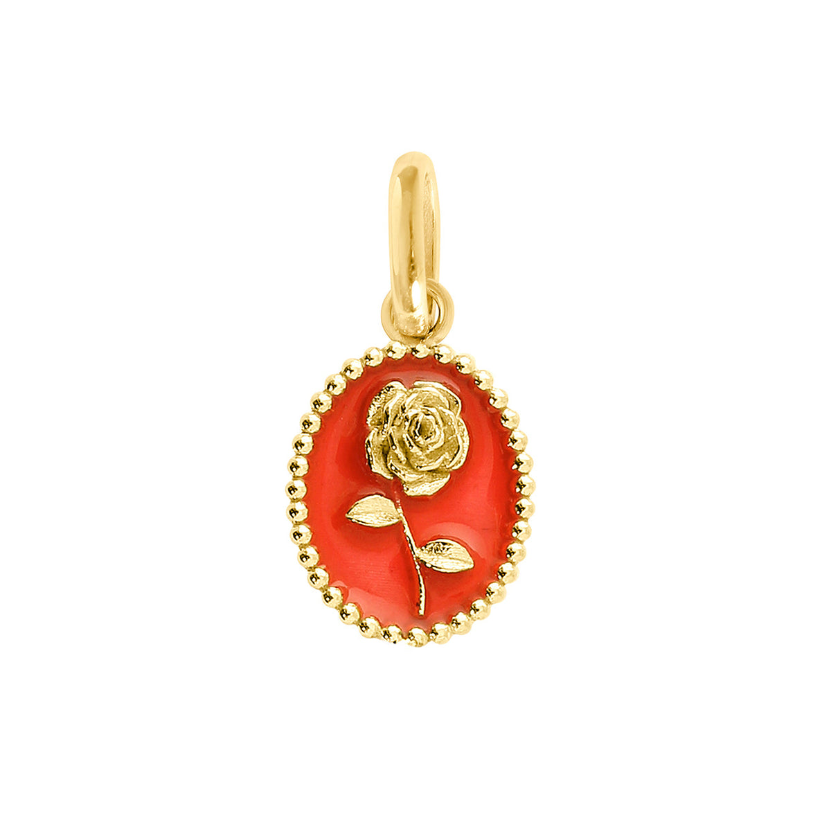 Coral Rose Pendant, Yellow Gold | Gigi Clozeau - Luxury Fine Jewelry