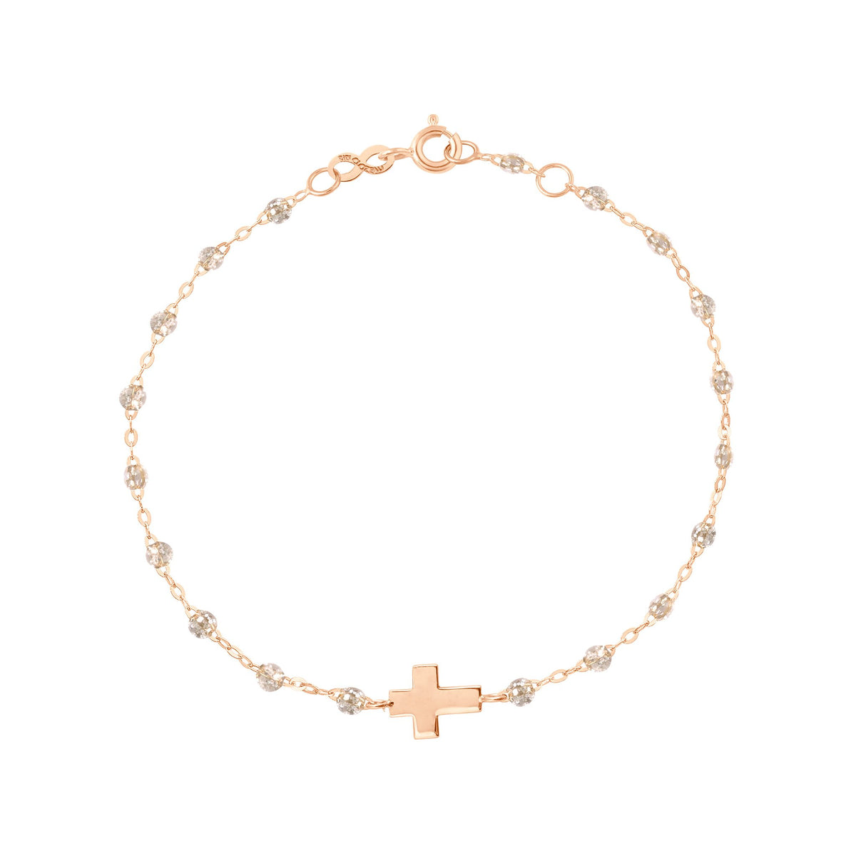 Cross Charm Classic Gigi Sparkle bracelet, Rose Gold, 6.7