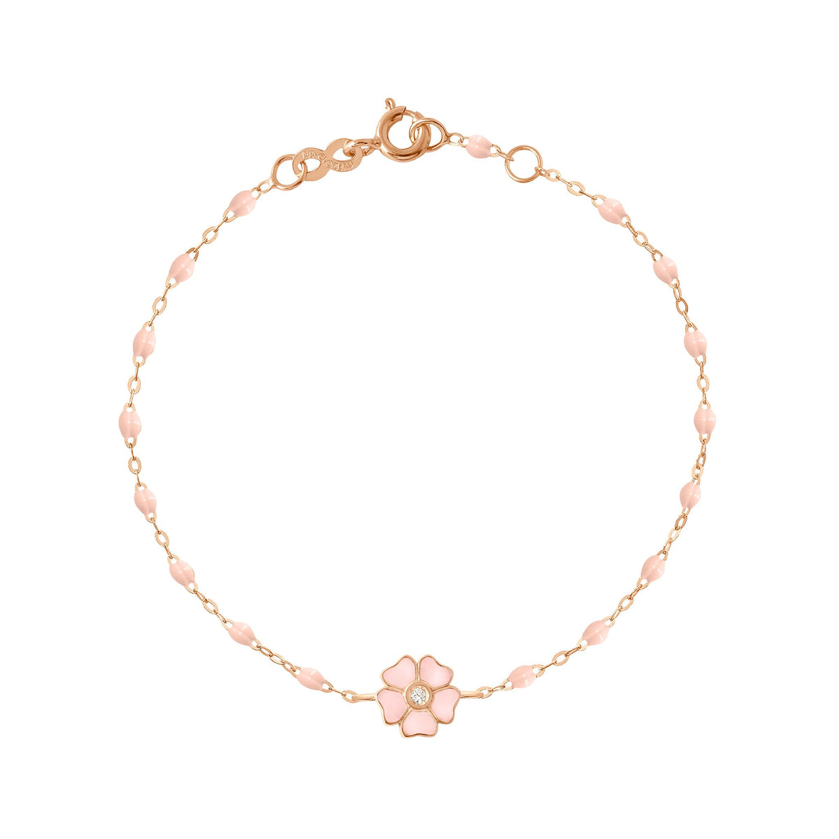 Flower Classic Gigi Baby Pink diamond bracelet, Rose Gold, 6.7