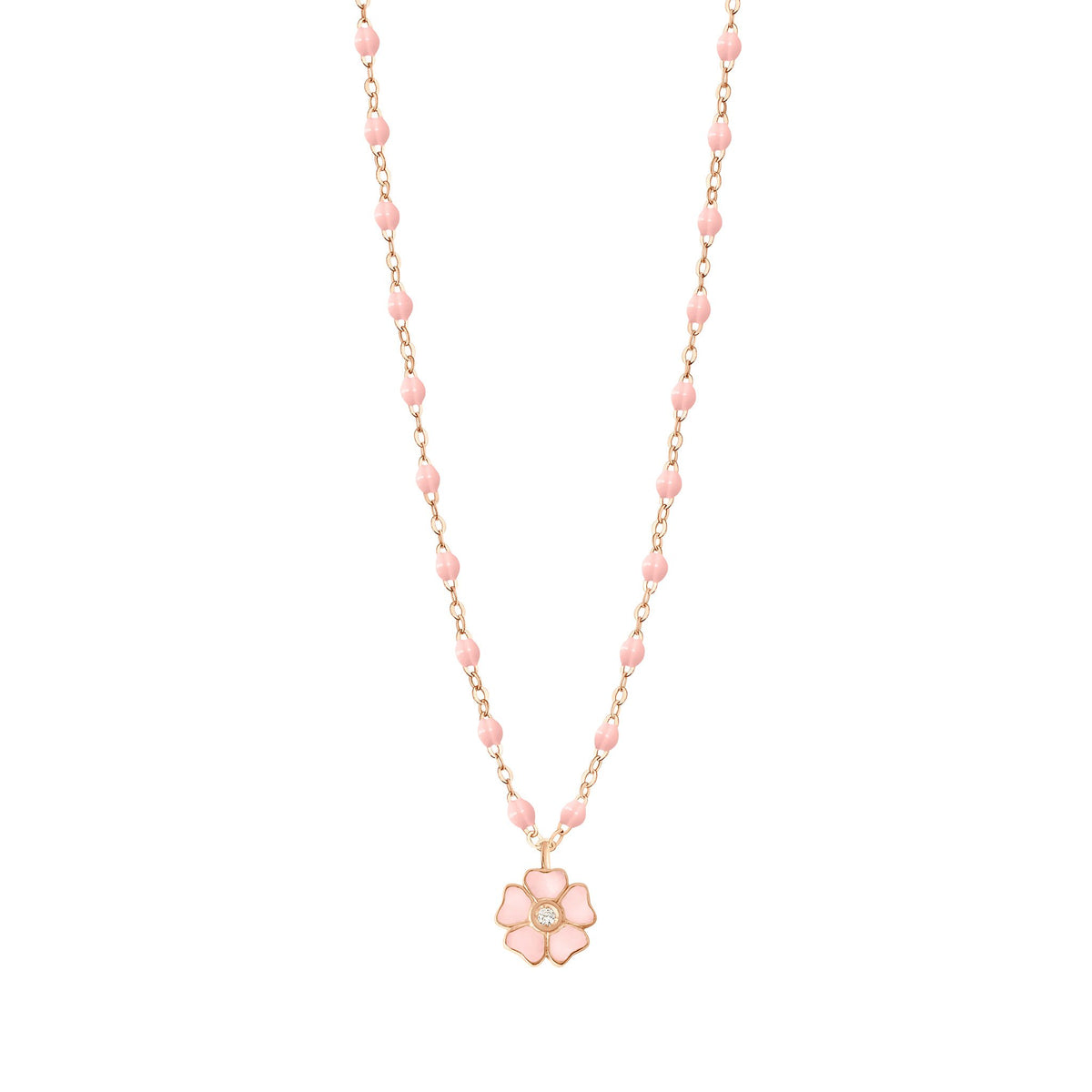 XIAQUJ Design Delicate Rose Flower Zircon Pendant Necklace Rose Gold Plated Charms Rose Fresh Sweet Collarbone Chain Fashion Simple Pink Diamond