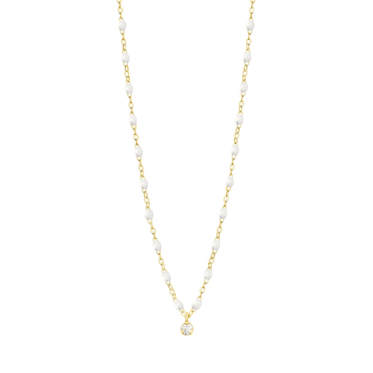 Gigi Supreme Classic 1 Diamond Necklace, White, Yellow Gold, 16.5