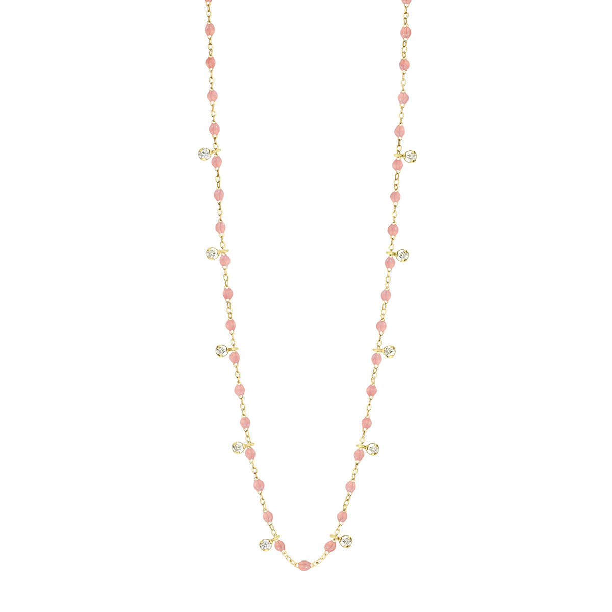 Gigi Supreme Classic 10 Diamond Necklace, Blush, Yellow Gold