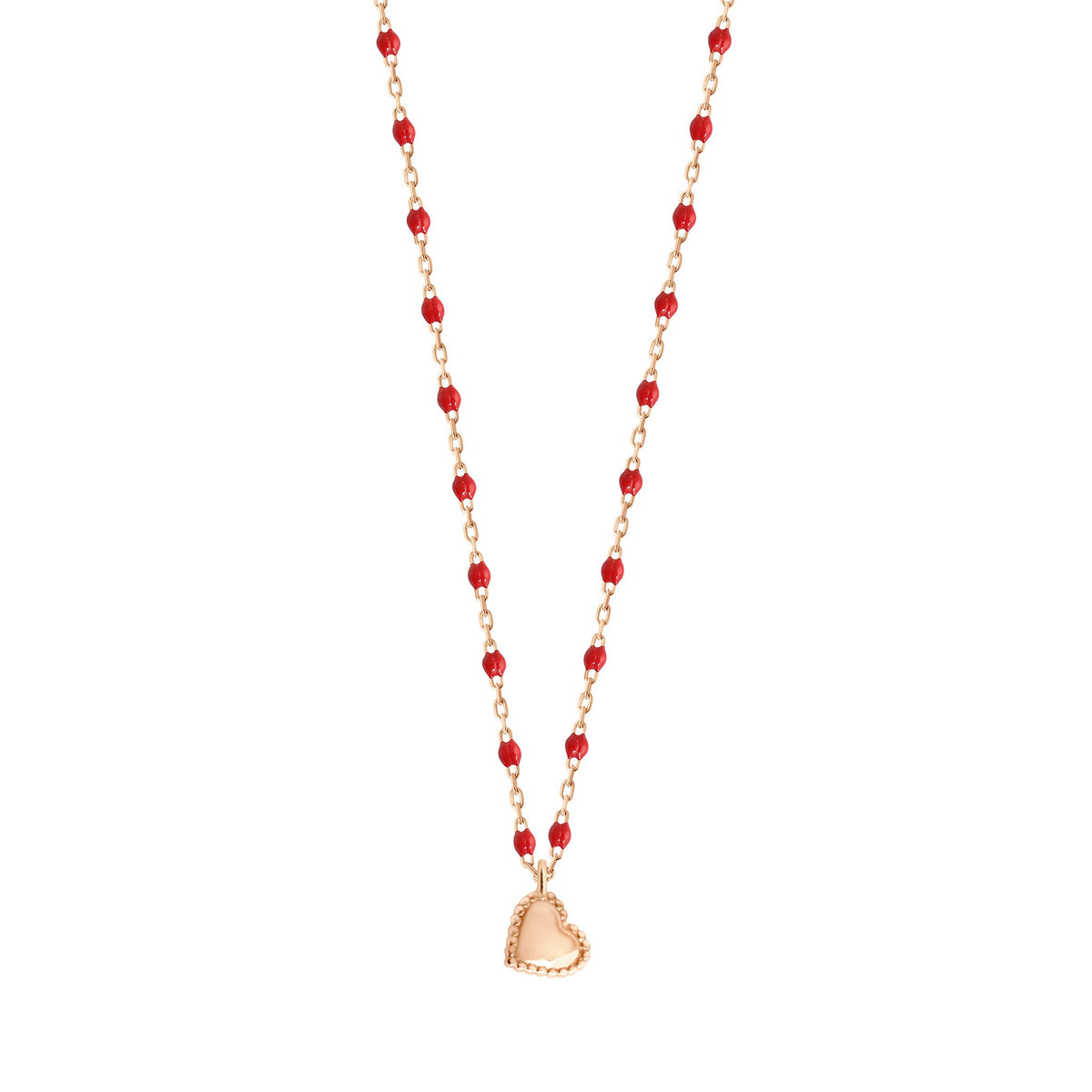 Lucky Heart Mini Gigi Poppy necklace, Rose Gold, 15.7