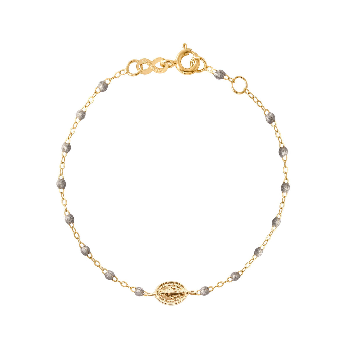 Madone Charm Classic Gigi Silver bracelet, Yellow Gold, 6.7