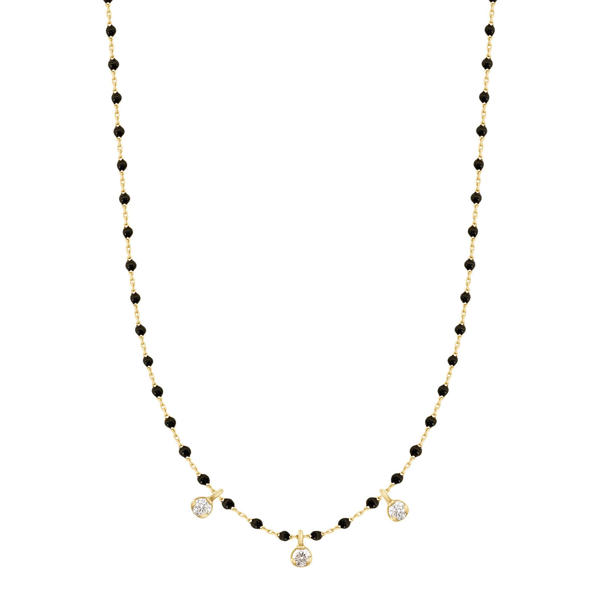 CHIEKO+ Lulu long necklace ゴールド/ブラック Mini Gigi Black necklace, Yellow Gold 3 diamond, 16.5