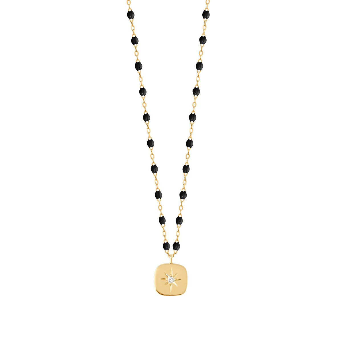 Miss Gigi Black diamond necklace, Yellow Gold, 16.5