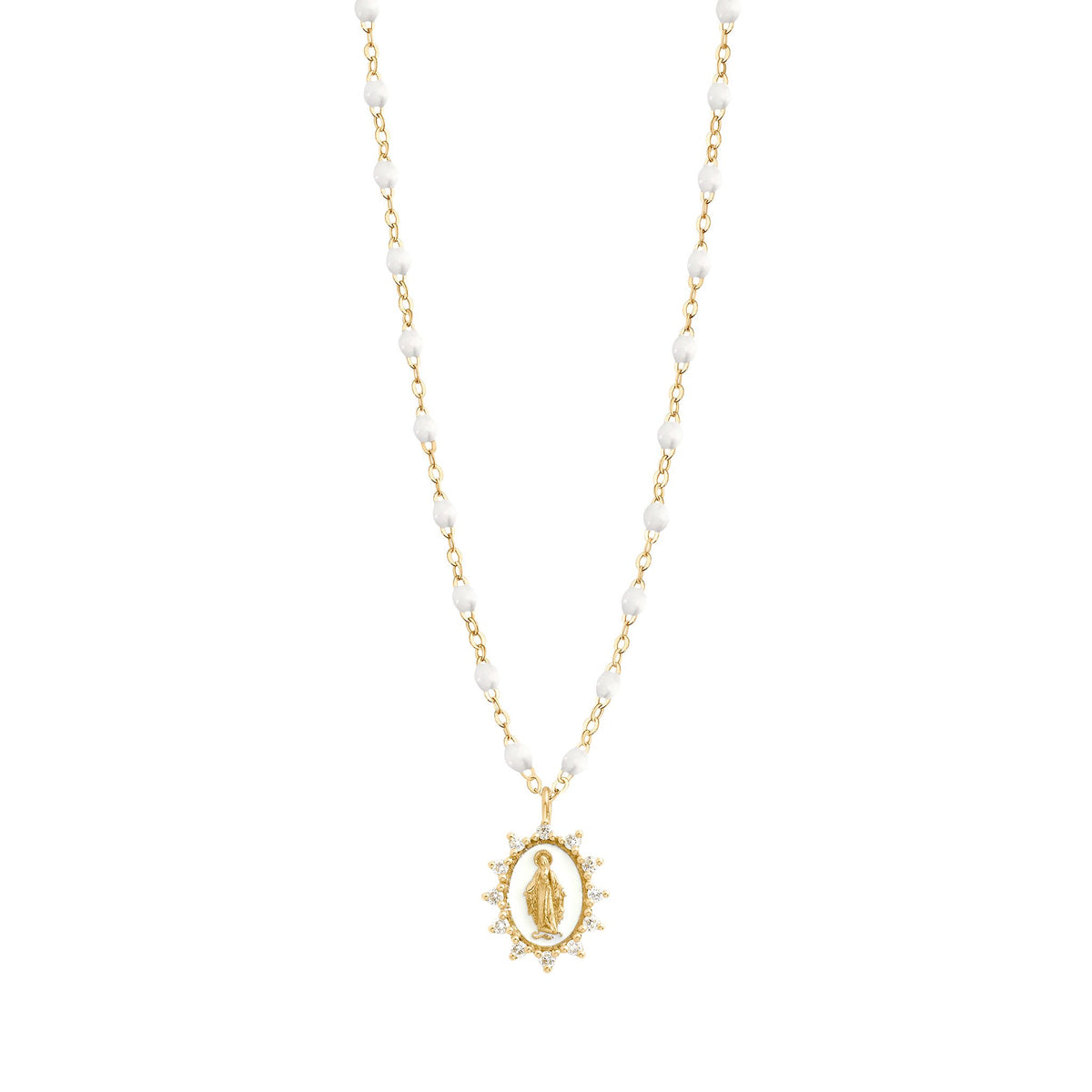Petite Madone Supreme White diamond necklace, Yellow Gold, 16.5