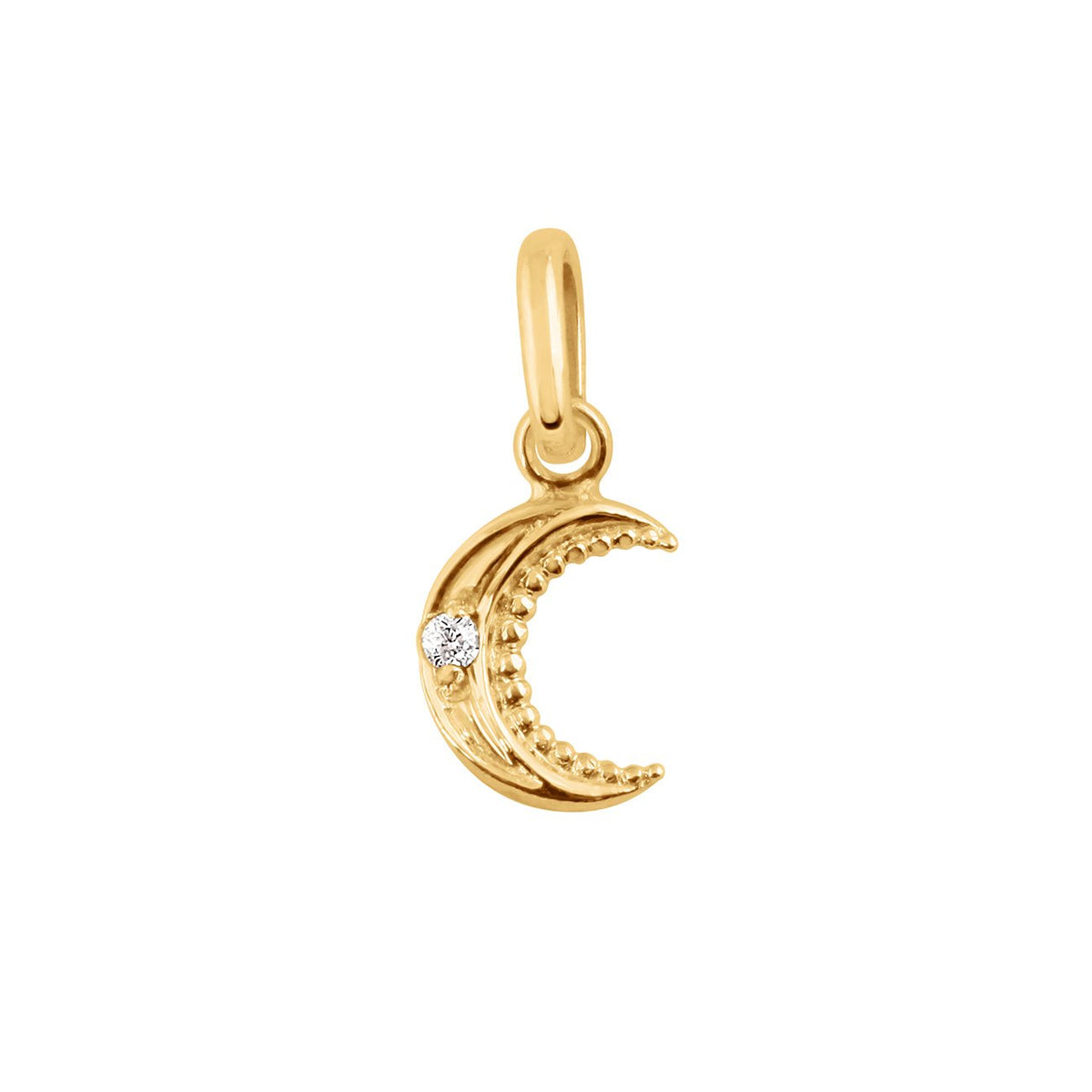Petite Moon diamond pendant, Yellow Gold | Gigi Clozeau - Luxury