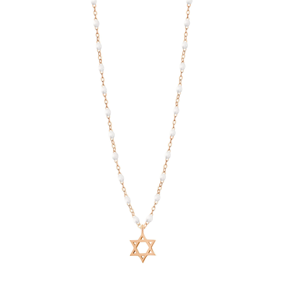 Star of David Necklace White Rose Gold 16.5 Gigi Clozeau Jewelry
