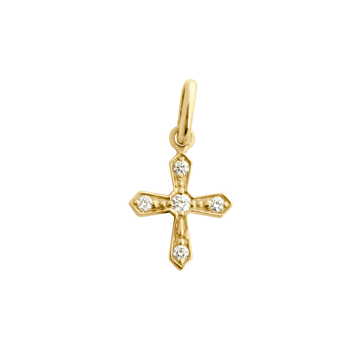 Vintage Cross Diamond Pendant, Yellow Gold – Gigi Clozeau