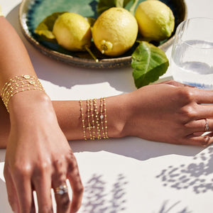 Gigi Clozeau - Puce Classic Gigi Mimosa diamond bracelet, Yellow Gold, 6.7"