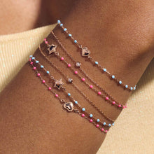 Gigi Clozeau - Lucky Heart Mini Gigi Turquoise bracelet, Rose Gold, 6.7"