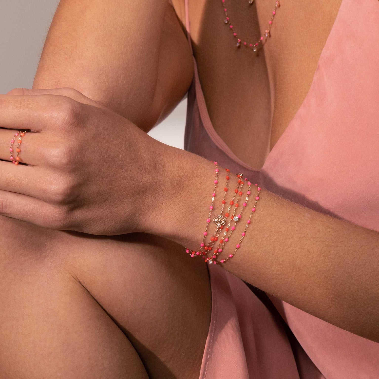 Gigi Clozeau - Classic Gigi Pink bracelet, Rose Gold, 7.5"