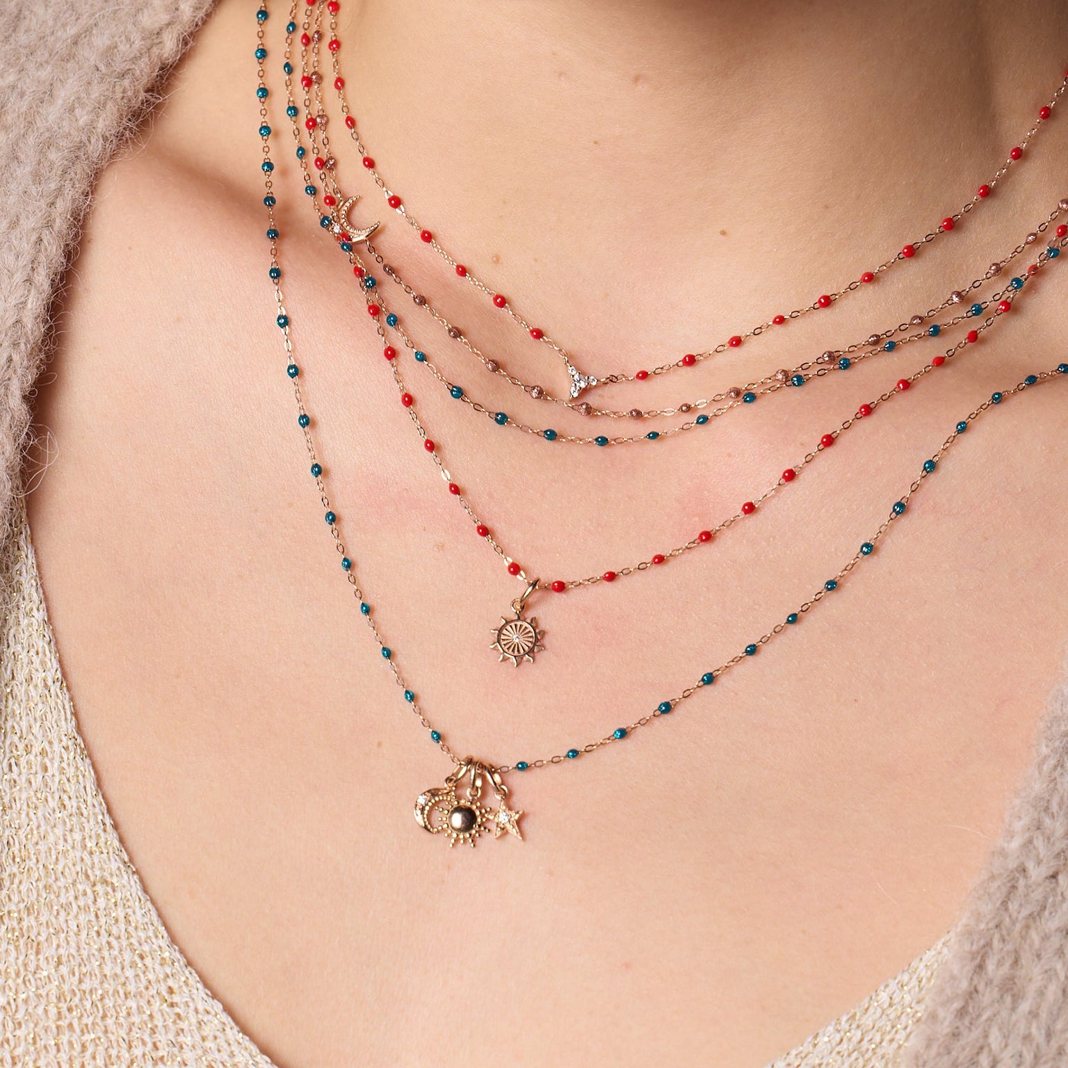 Gigi Clozeau - Classic Gigi Poppy necklace, yellow gold, 16.5"