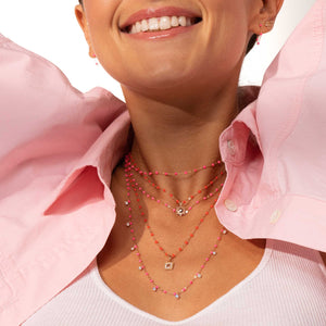 Gigi Clozeau - Sun Classic Gigi Coral necklace, Yellow Gold, 16.5"
