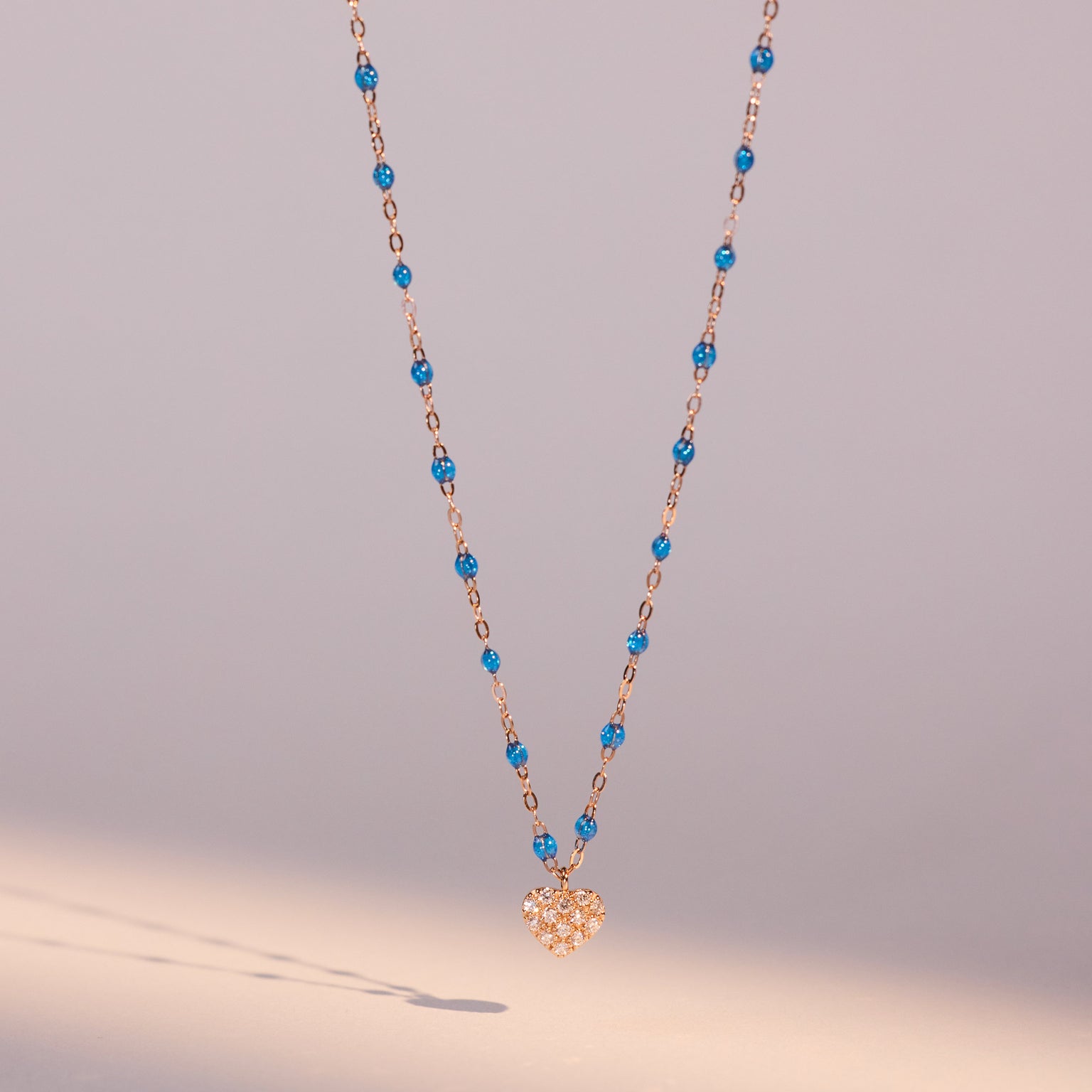 Gigi Clozeau - In Love Diamond Necklace, Azur, Yellow Gold, 16.5"