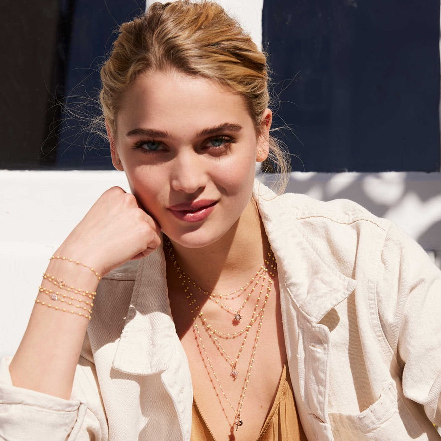 Gigi Clozeau - Classic Gigi Mimosa Necklace, Rose Gold, 17.7"