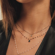 Gigi Clozeau - Lucky Heart Mini Gigi Black necklace, Yellow Gold, 15.7"