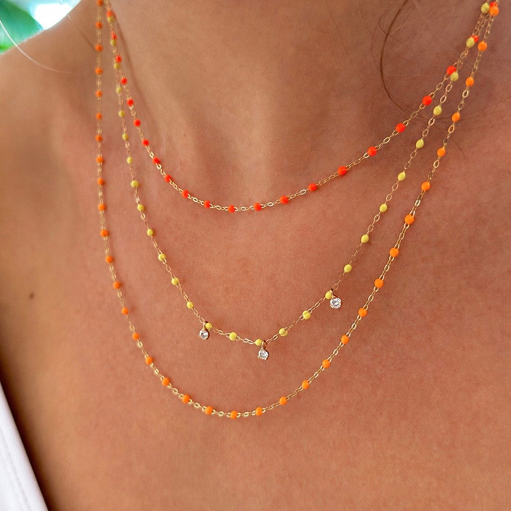 Gigi Clozeau - Classic Gigi Orange necklace, yellow gold, 16.5"