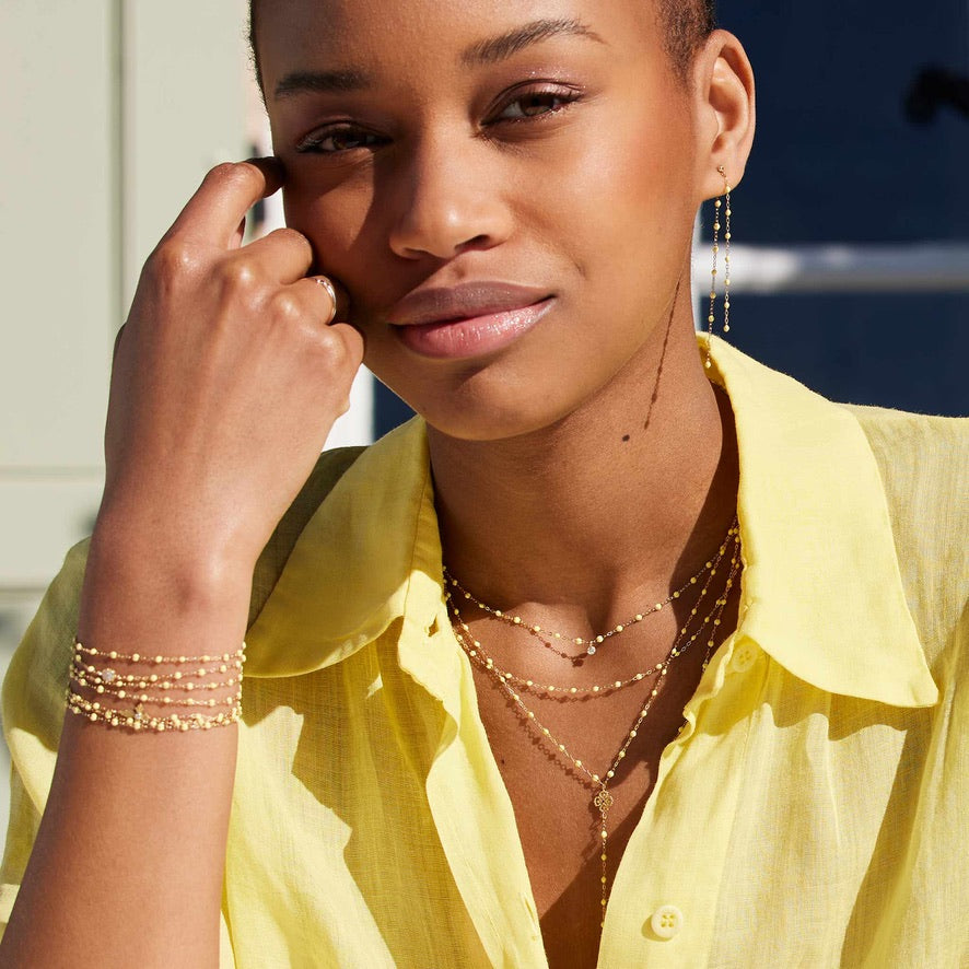 Gigi Clozeau - Gigi Supreme Classic 1 Diamond Necklace, Mimosa, Rose Gold, 16.5"