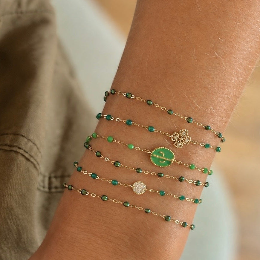 Gigi Clozeau - Classic Gigi Emerald bracelet, Yellow Gold, 6.7"