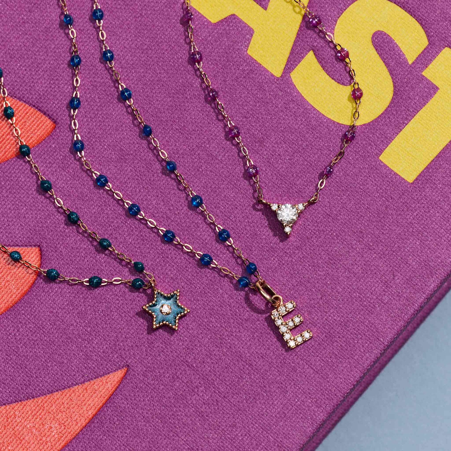 Gigi Clozeau - Petite Kosmos Galaxy Necklace, Rose Gold, 16.5"