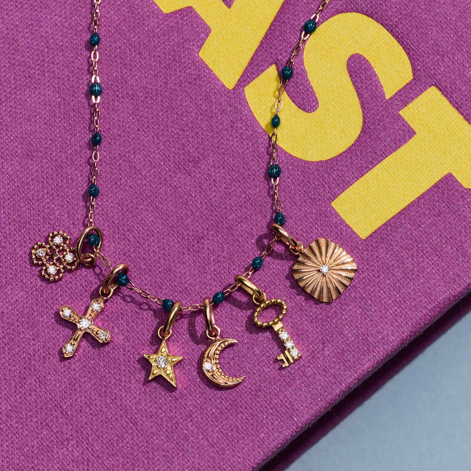 Gigi Clozeau - Petite Moon diamond pendant, Yellow Gold
