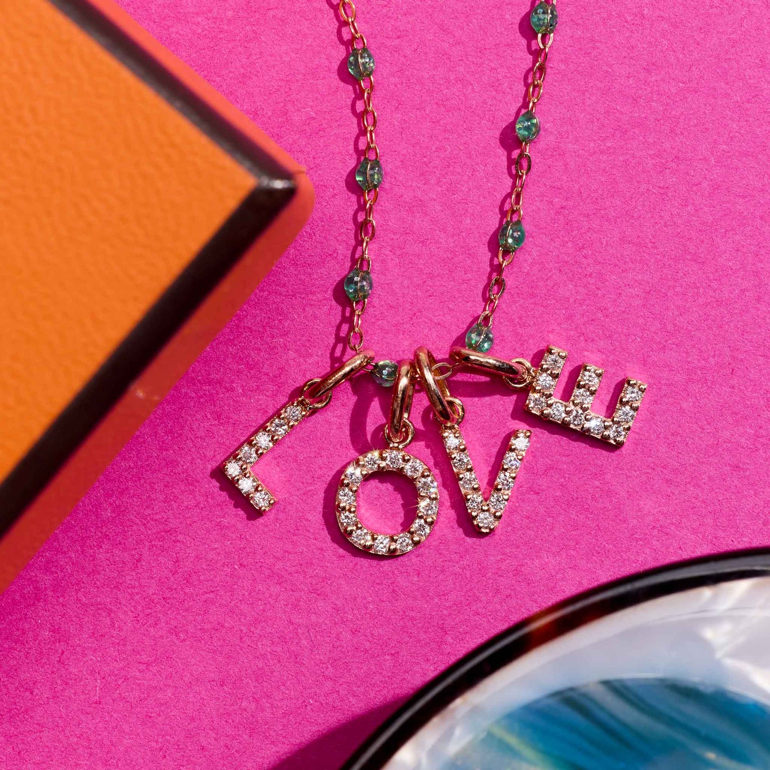 Gigi Clozeau - Lucky Letter E Diamond Pendant, Yellow Gold