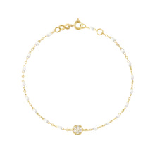 Gigi Clozeau - Puce Classic Gigi White diamond bracelet, Yellow Gold, 6.7"