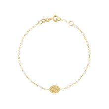 Gigi Clozeau - Madone Charm Classic Gigi White bracelet, Yellow Gold, 6.7"