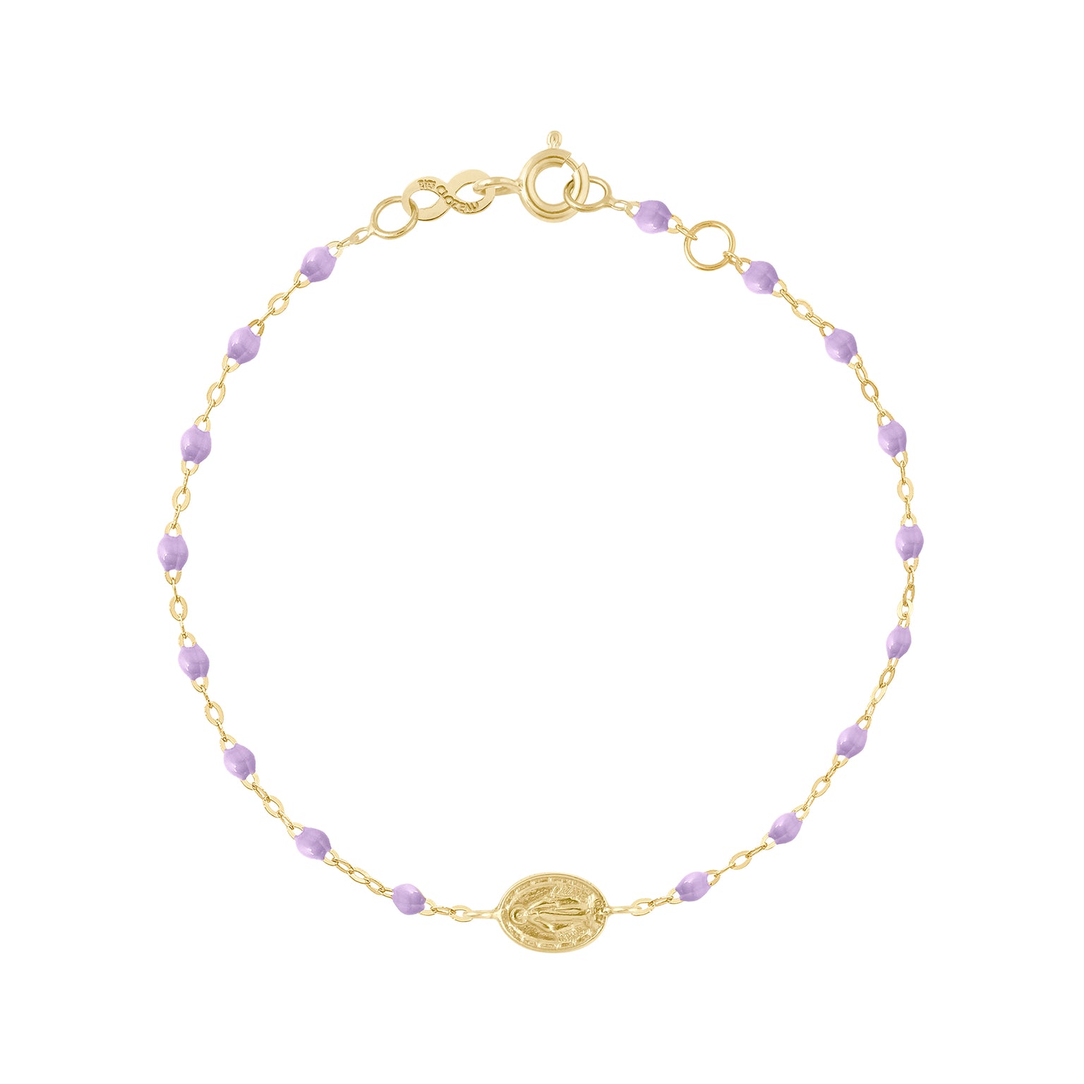 Gigi Clozeau - Madone Charm Classic Gigi Lilac bracelet, Yellow Gold, 6.7"