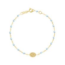 Gigi Clozeau - Madone Charm Classic Gigi Baby Blue bracelet, Yellow Gold, 6.7"