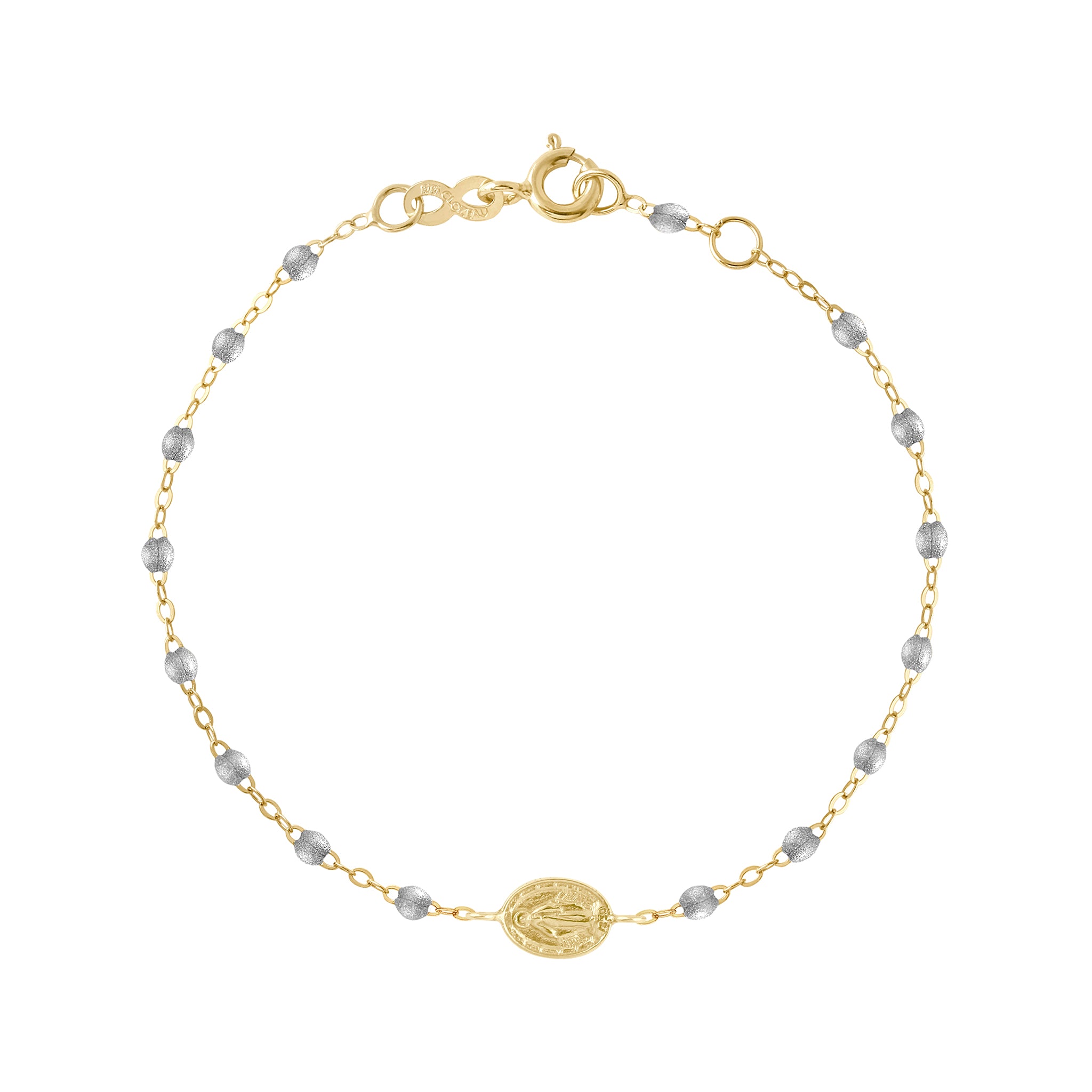 Madone Charm Classic Gigi Silver bracelet, Yellow Gold, 6.7