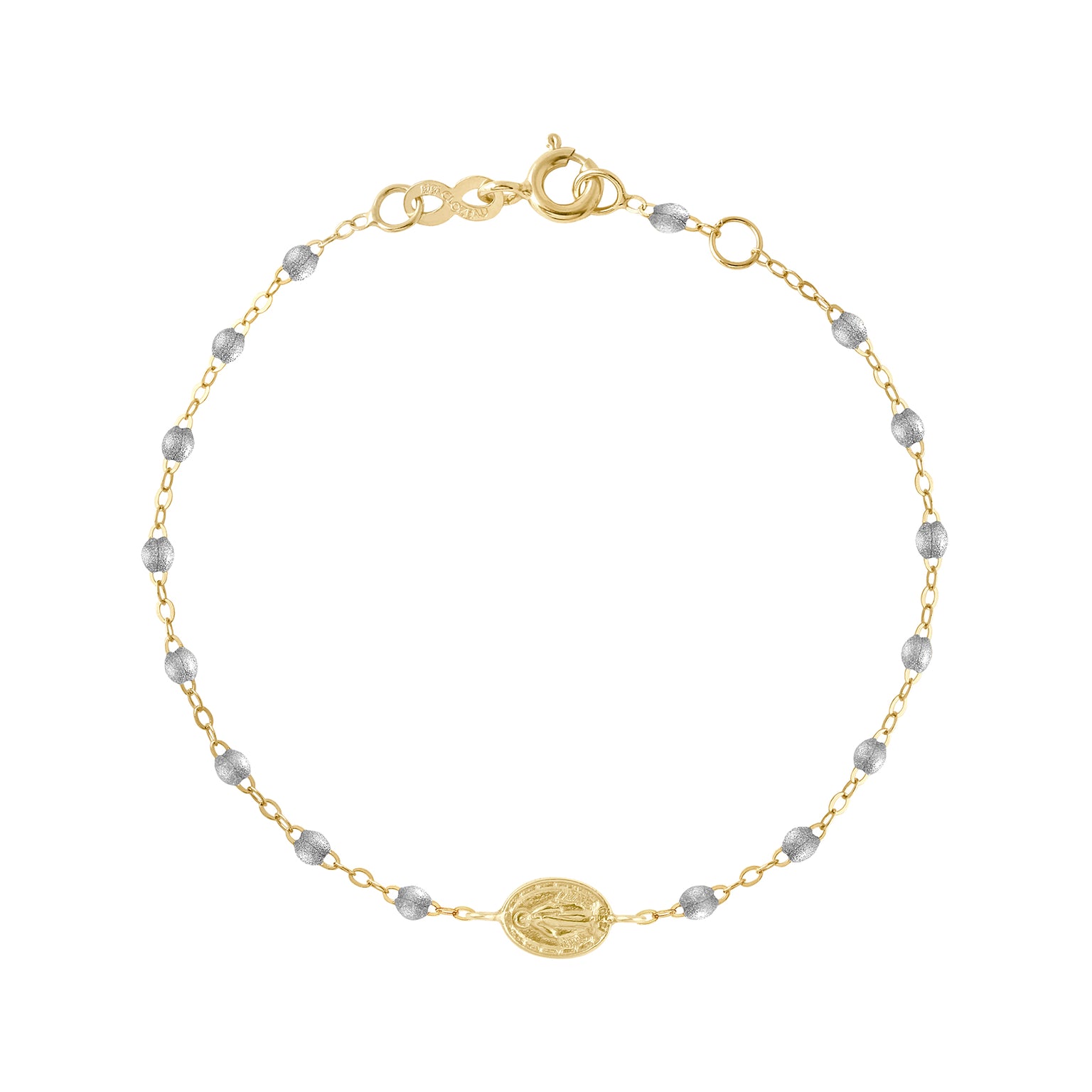 Gigi Clozeau - Madone Charm Classic Gigi Silver bracelet, Yellow Gold, 6.7"